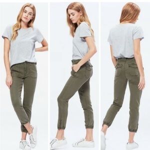 Paige Mayslie Cropped Jogger Olive Green Pants size 27